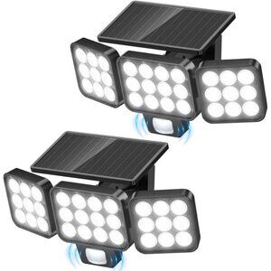 Solar Outdoor Motion Sensor Lights 3500LM LED Flood Lights Waterproof Yard